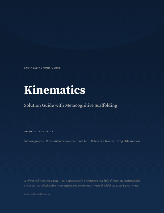 Cover of the Physics 1 guide — Kinematics